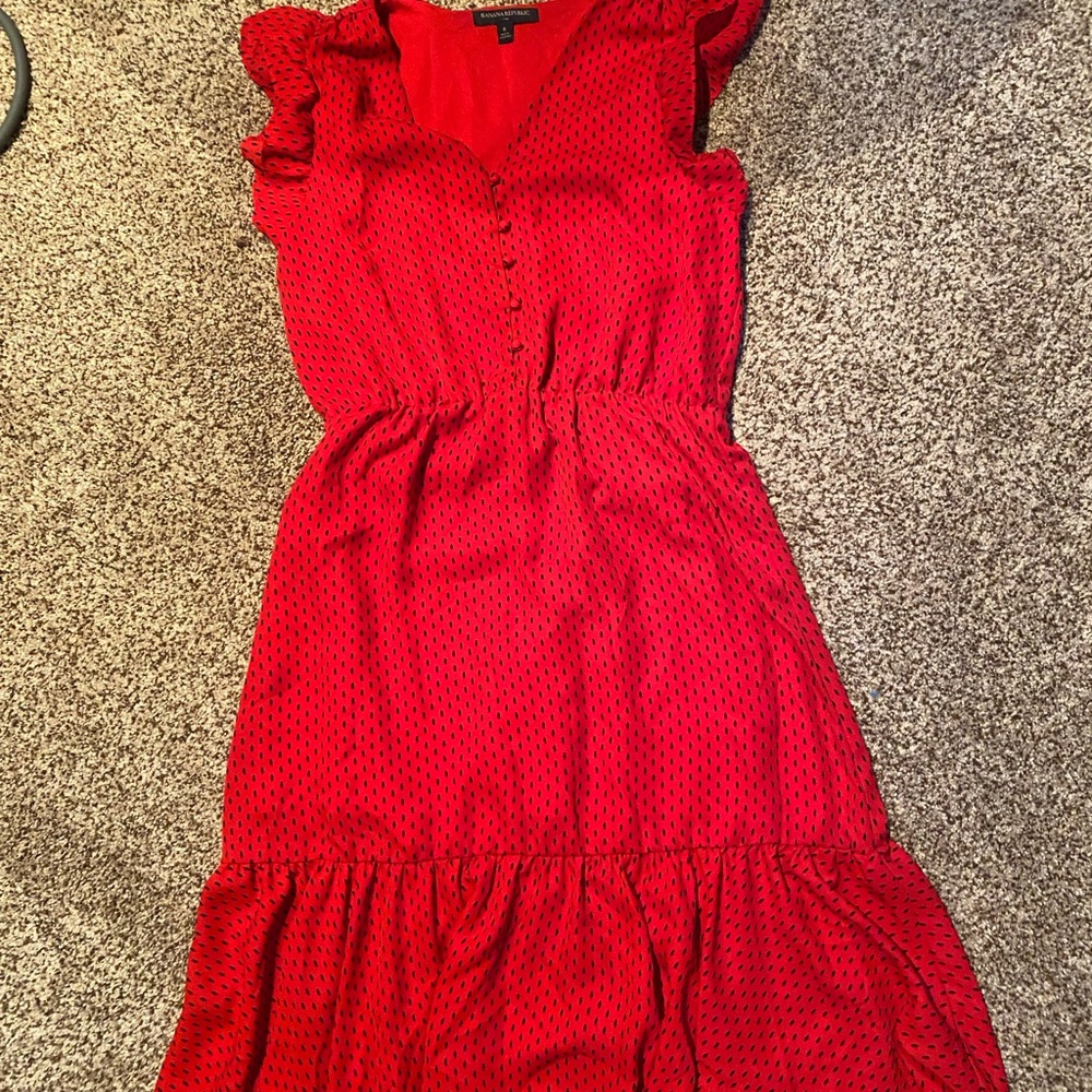 Red Ruffled Sleeveless Dress